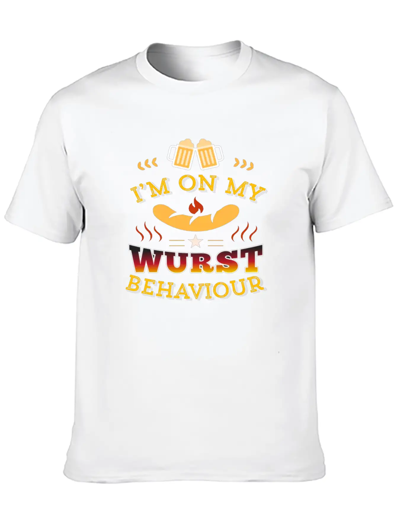Wurst Behavior Oktoberfest T Shirt Funny German Unisex Short Sleeve Soft Cotton T-Shirt – Casual Everyday Wear