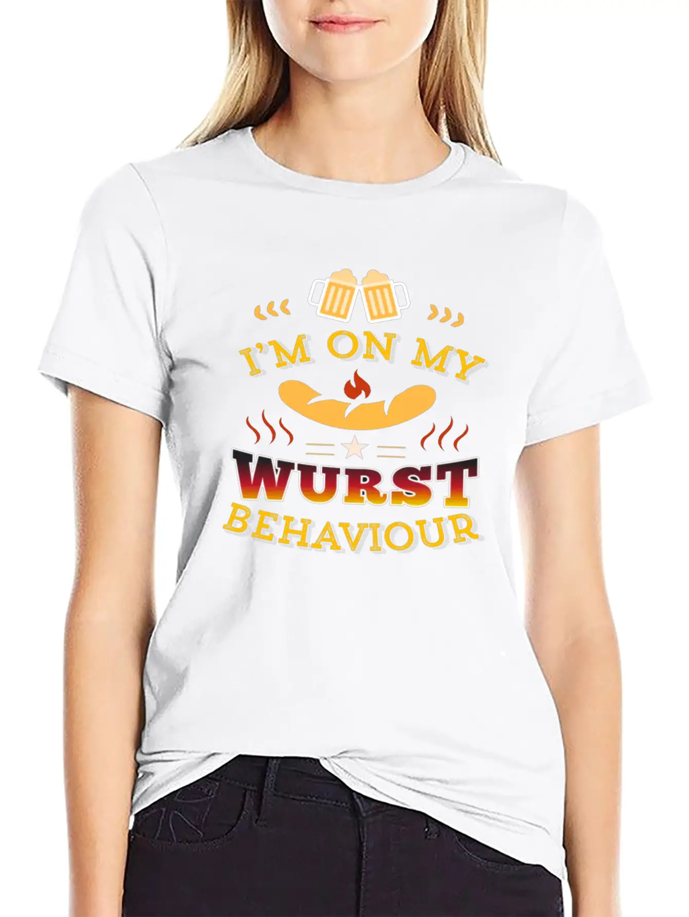Wurst Behavior Oktoberfest T Shirt Funny German Unisex Short Sleeve Soft Cotton T-Shirt – Casual Everyday Wear