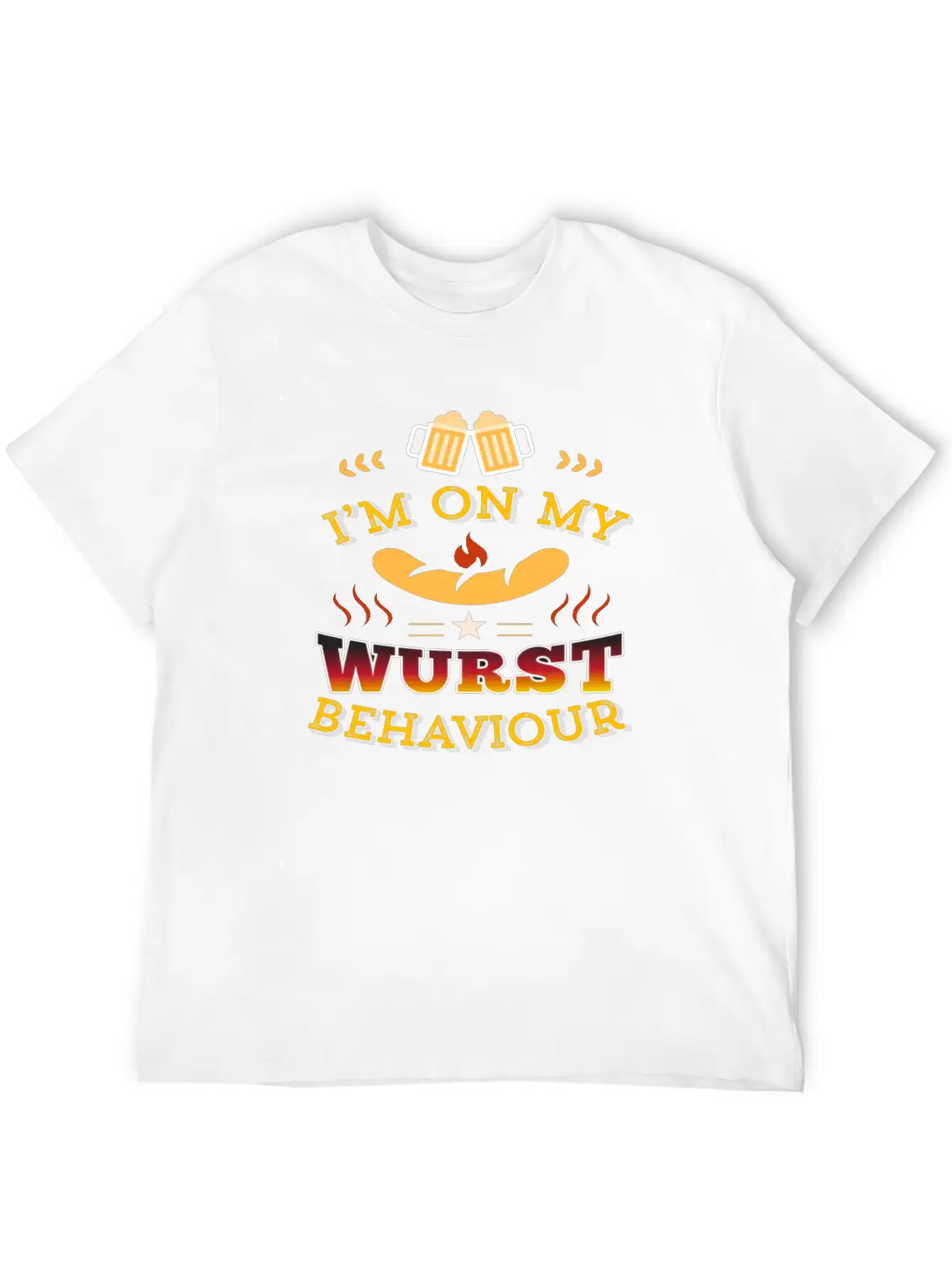 Wurst Behavior Oktoberfest T Shirt Funny German Unisex Short Sleeve Soft Cotton T-Shirt – Casual Everyday Wear