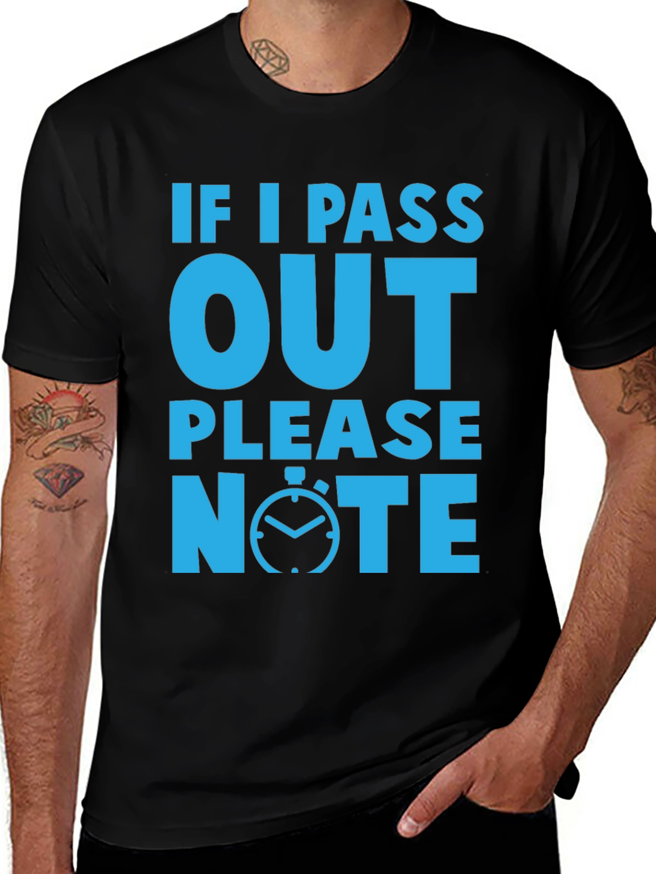 Funny If I Pass Out Please Note Black T-Shirt