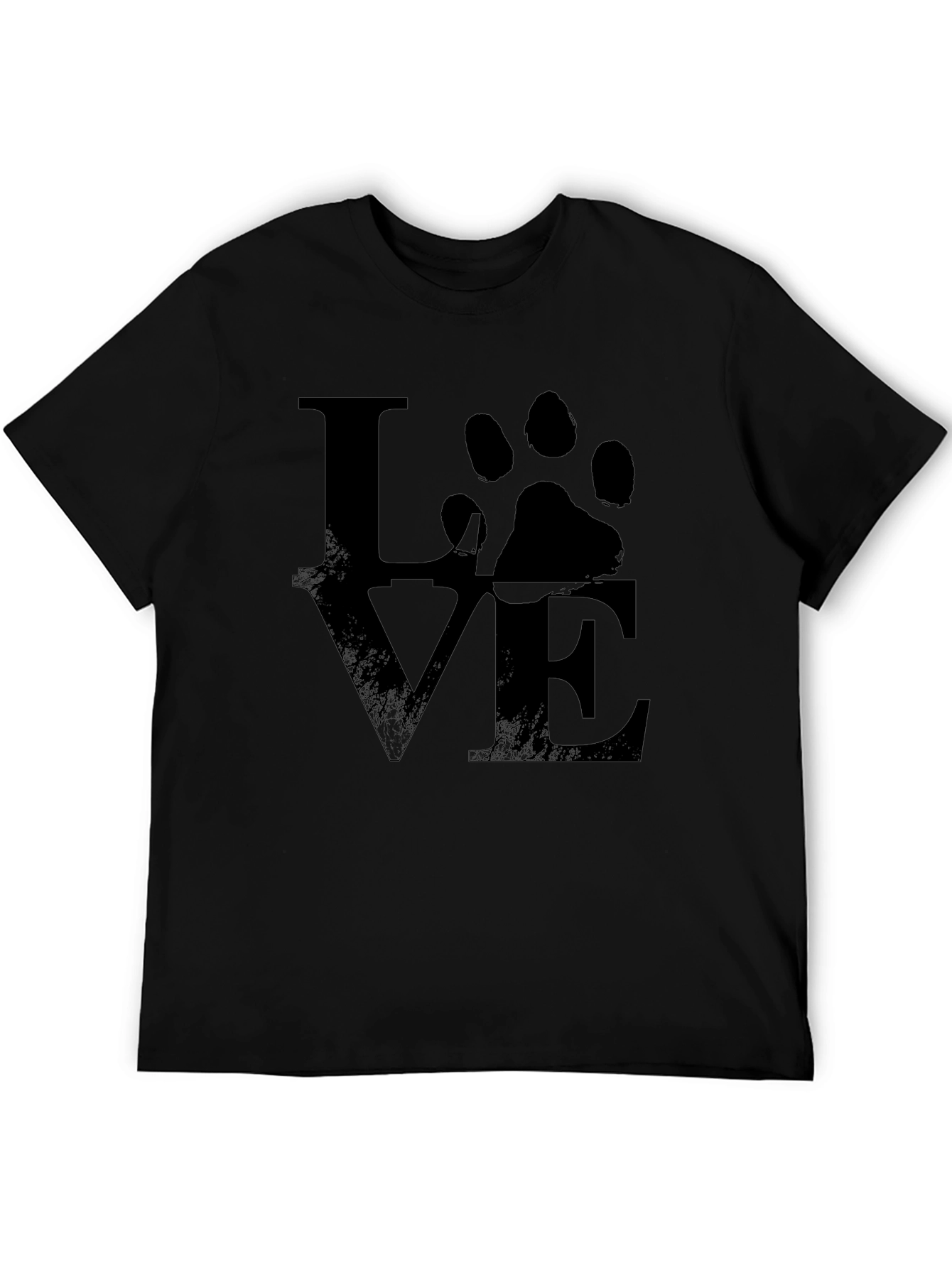 Love Paw Print T-Shirt - Unisex Black Tee