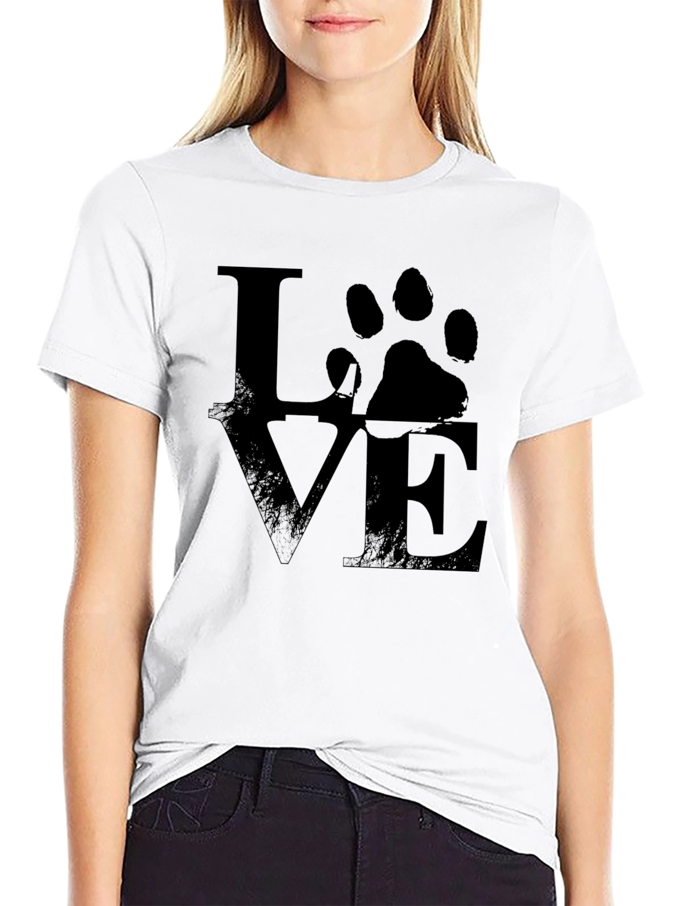 Love Paw Print T-Shirt - Unisex Black Tee