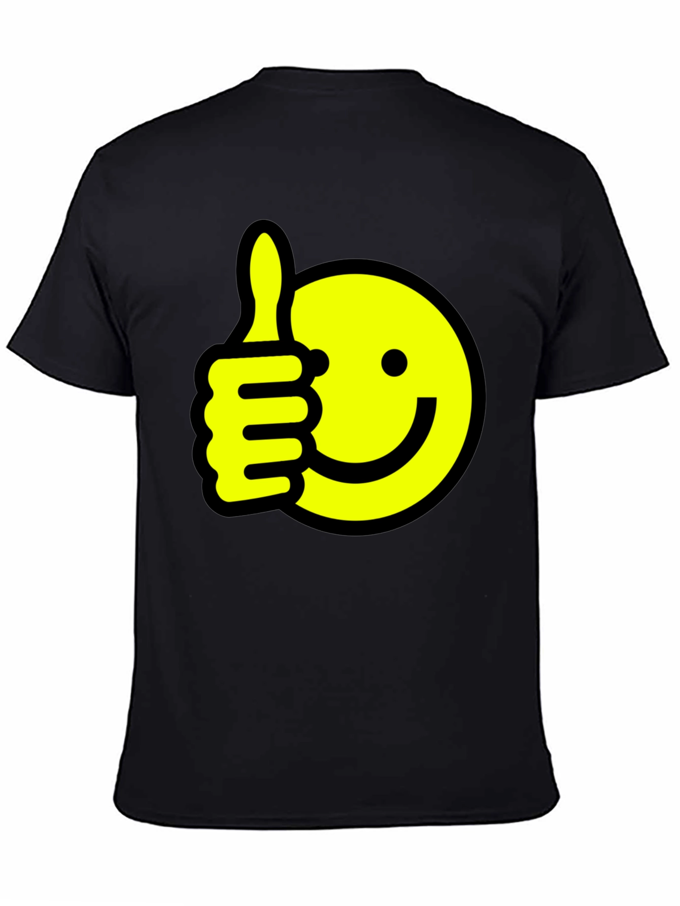 Thumbs Up Smiley Face Black T-Shirt