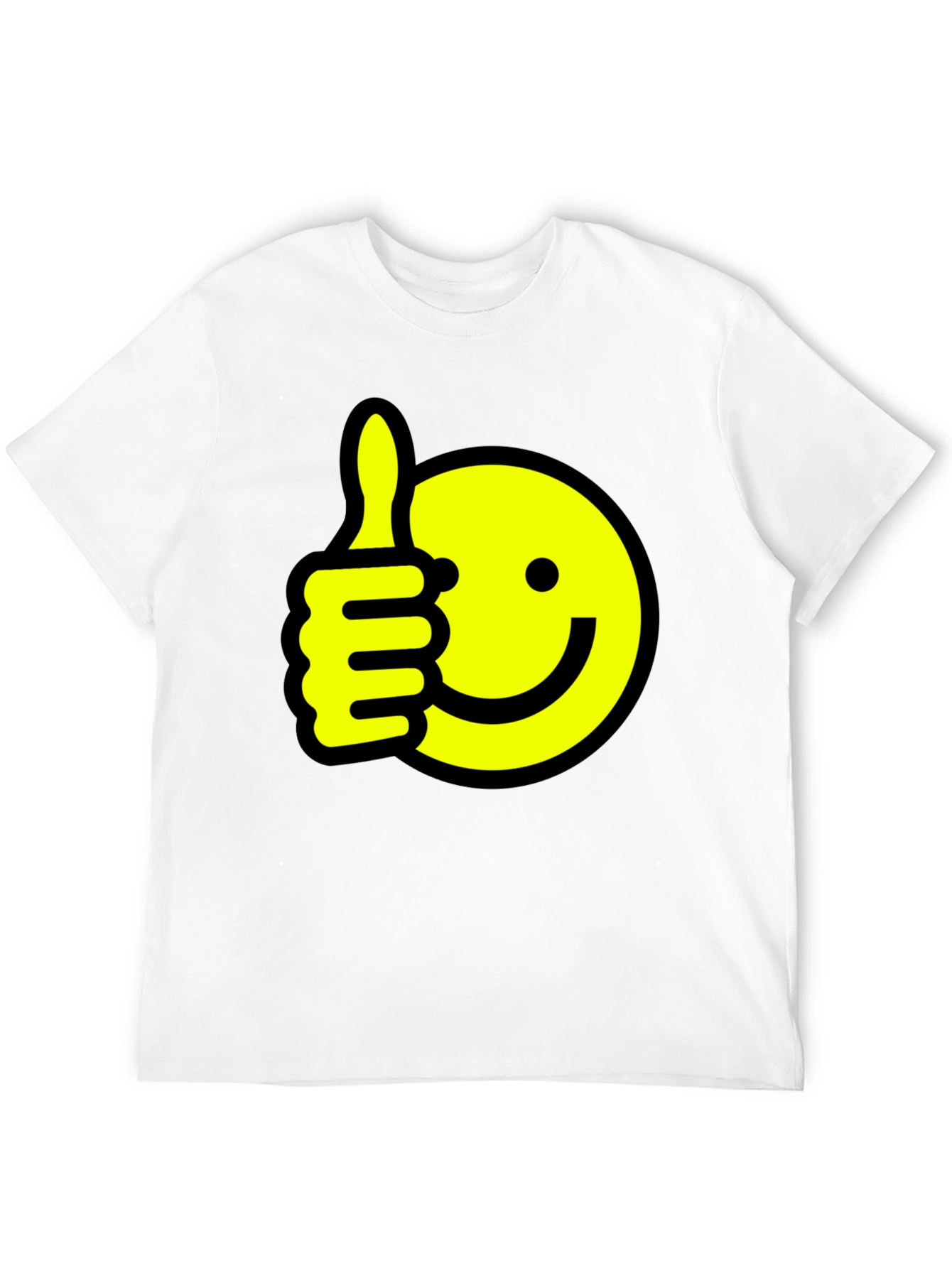 Thumbs Up Smiley Face Black T-Shirt