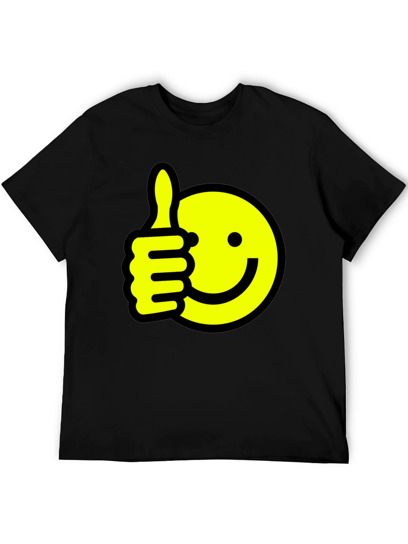 Thumbs Up Smiley Face Black T-Shirt