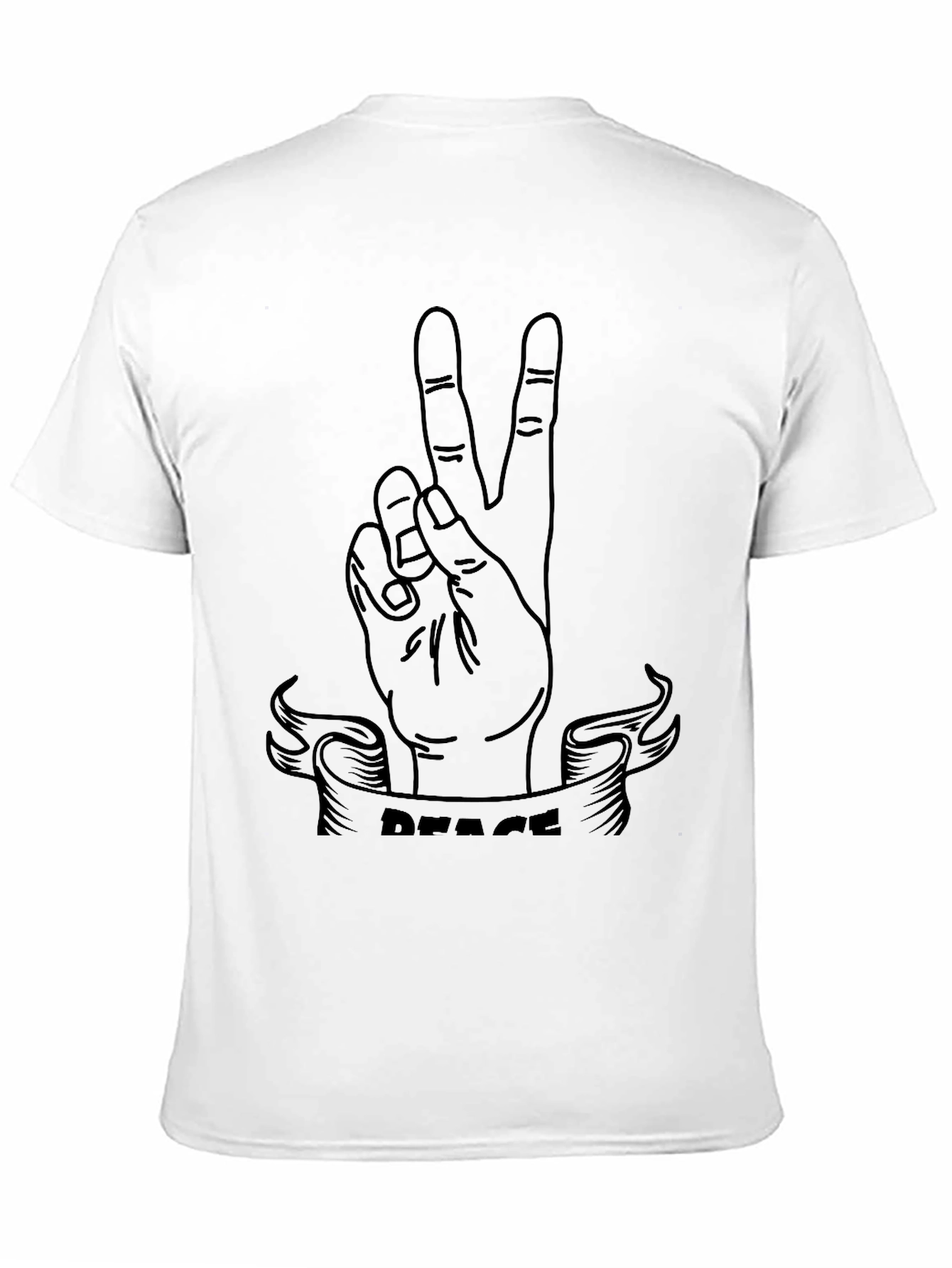 Peace Sign Graphic Tee - Black Cotton T-Shirt