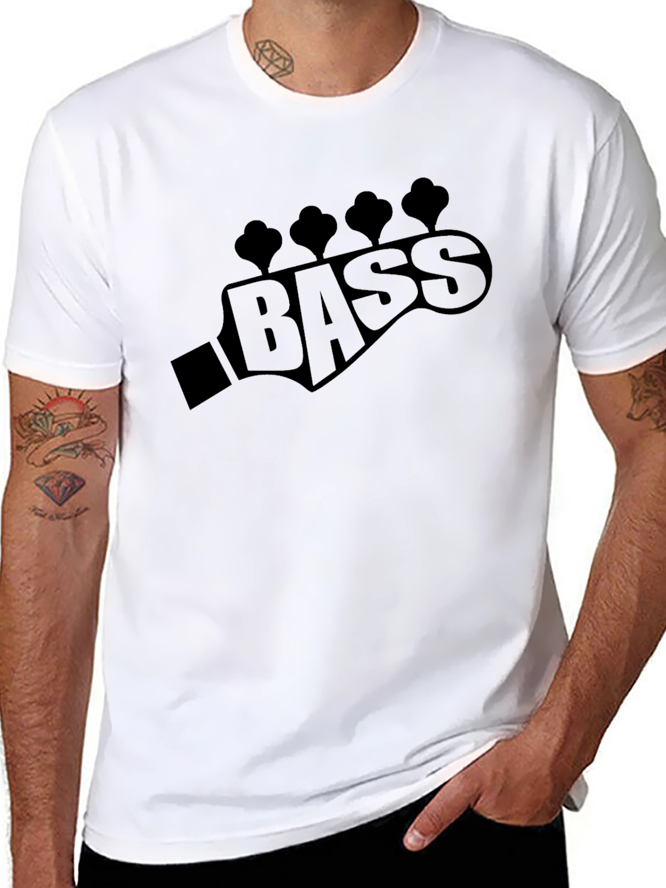 Bass Guitar Headstock T-Shirt - Musician Tee