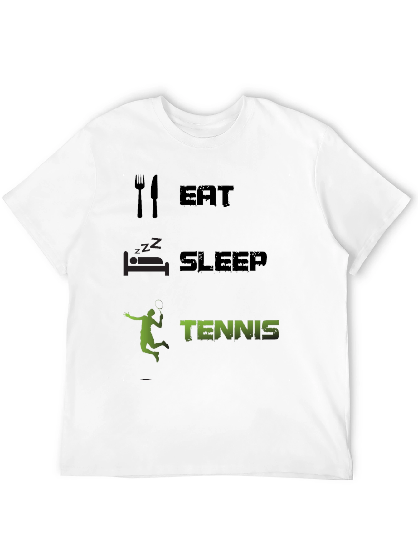 Eat Sleep Tennis Black Graphic T-Shirt