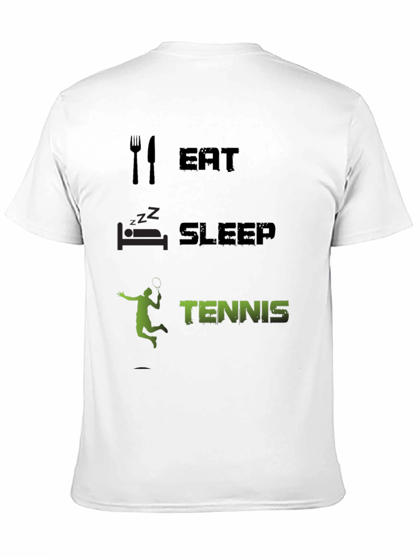 Eat Sleep Tennis Black Graphic T-Shirt