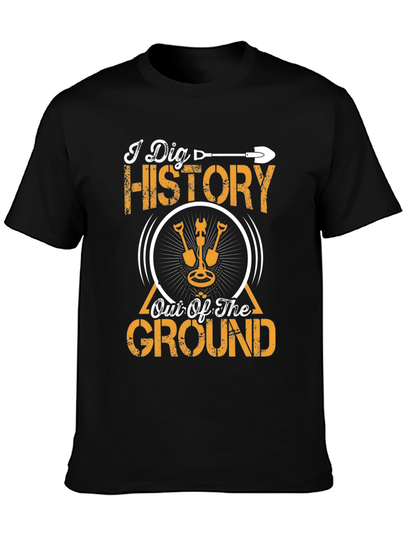 I Dig History T-Shirt Metal Detecting Black Tee