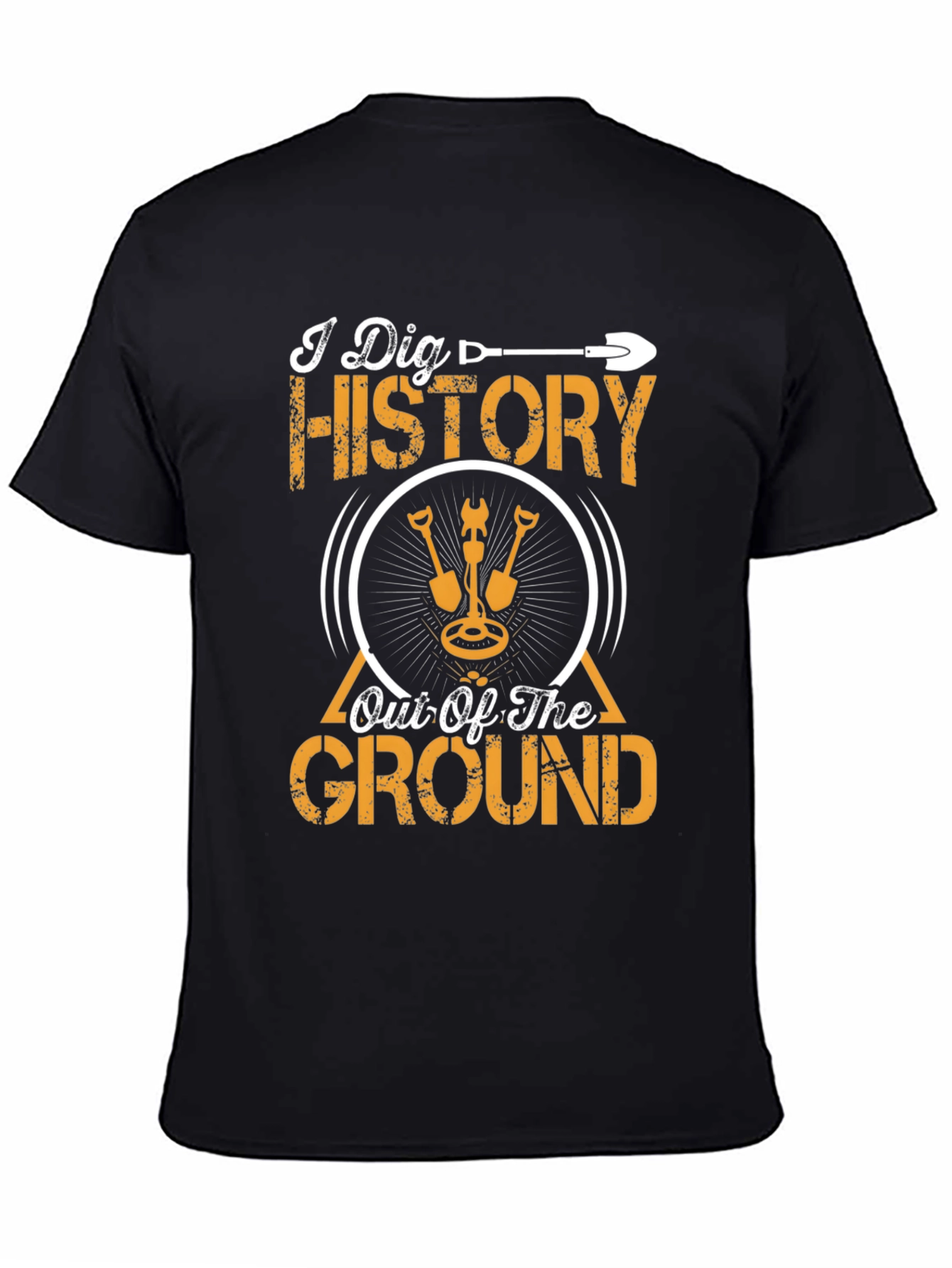 I Dig History T-Shirt Metal Detecting Black Tee