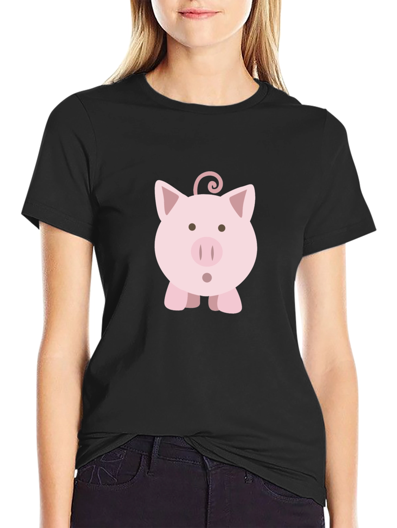 Pig Graphic Black Tee - Casual Cotton Comfort