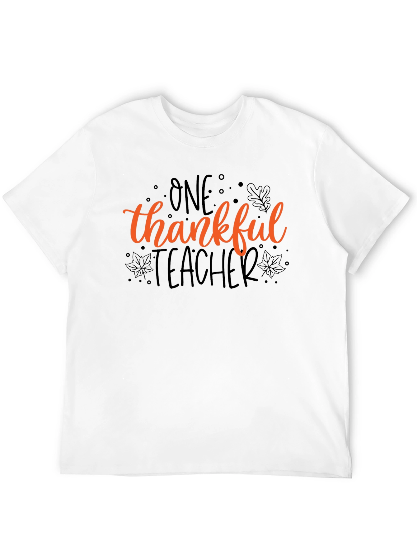 Thankful Teacher Black Cotton T-Shirt