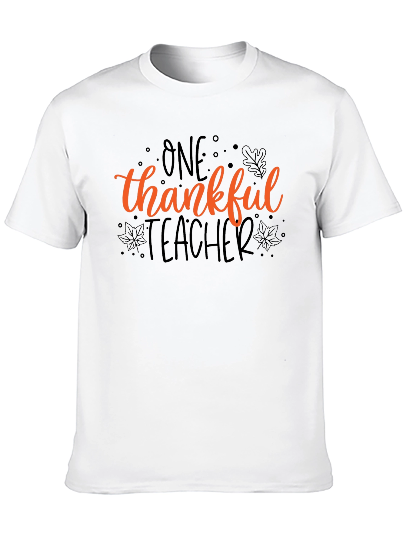 Thankful Teacher Black Cotton T-Shirt