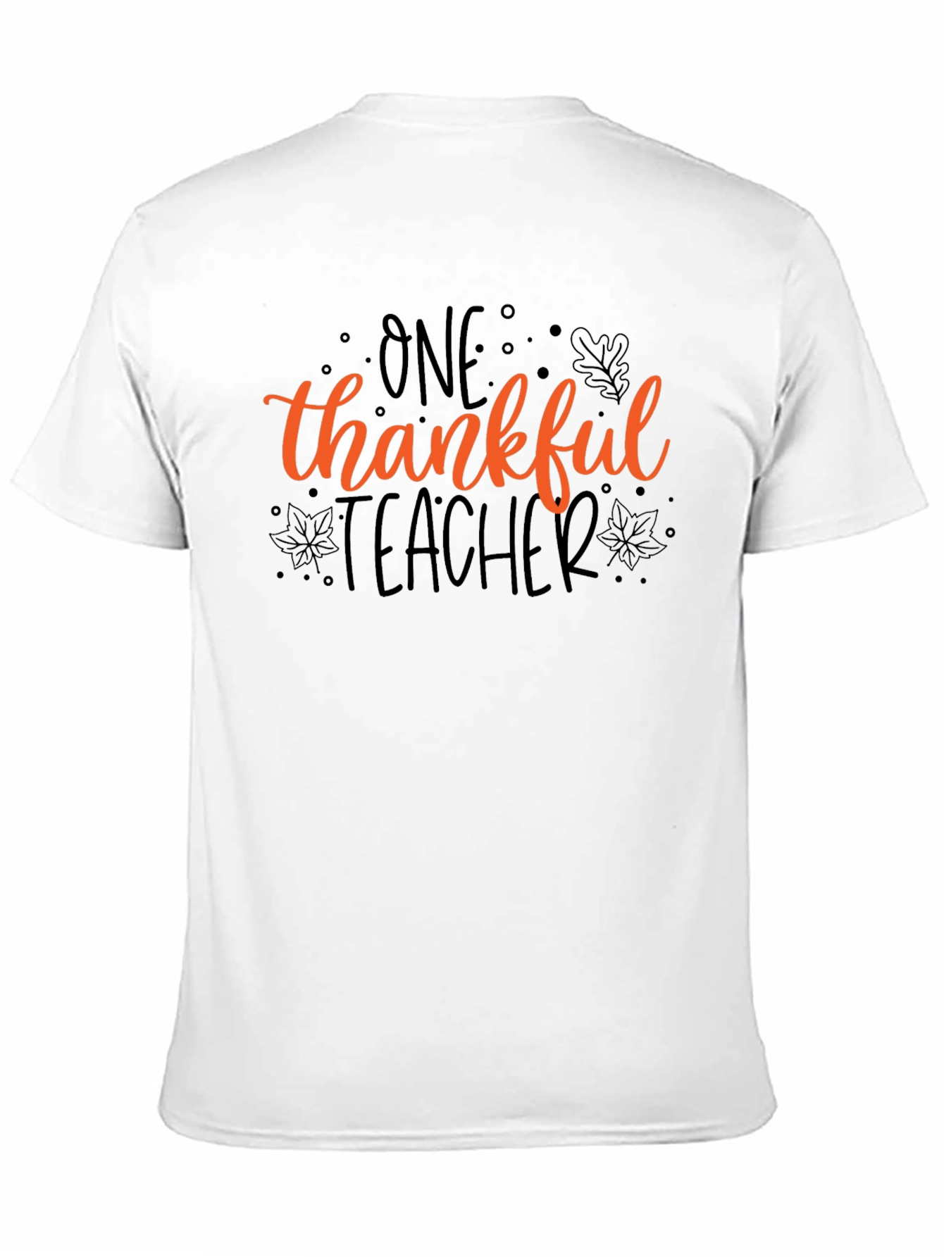 Thankful Teacher Black Cotton T-Shirt
