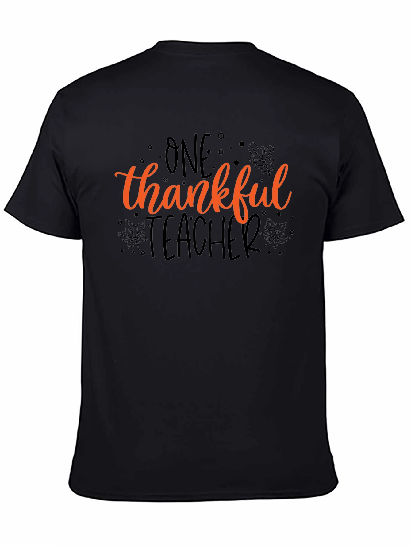 Thankful Teacher Black Cotton T-Shirt