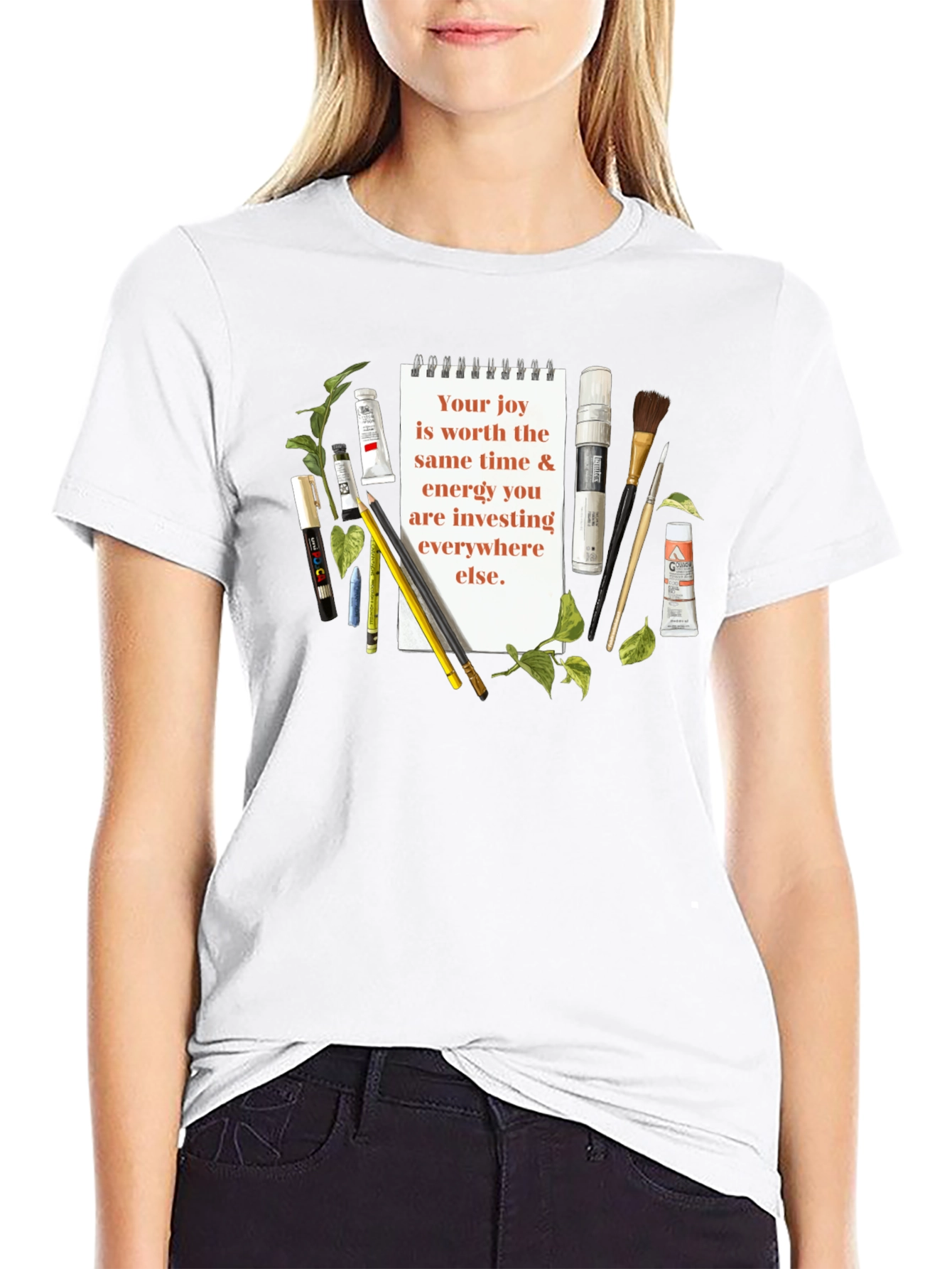 Art Supplies & Joy T-Shirt - Inspirational Quote