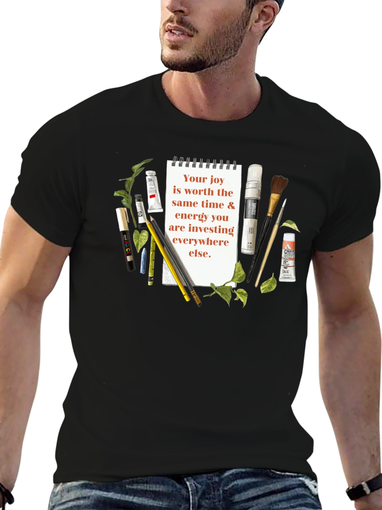 Art Supplies & Joy T-Shirt - Inspirational Quote