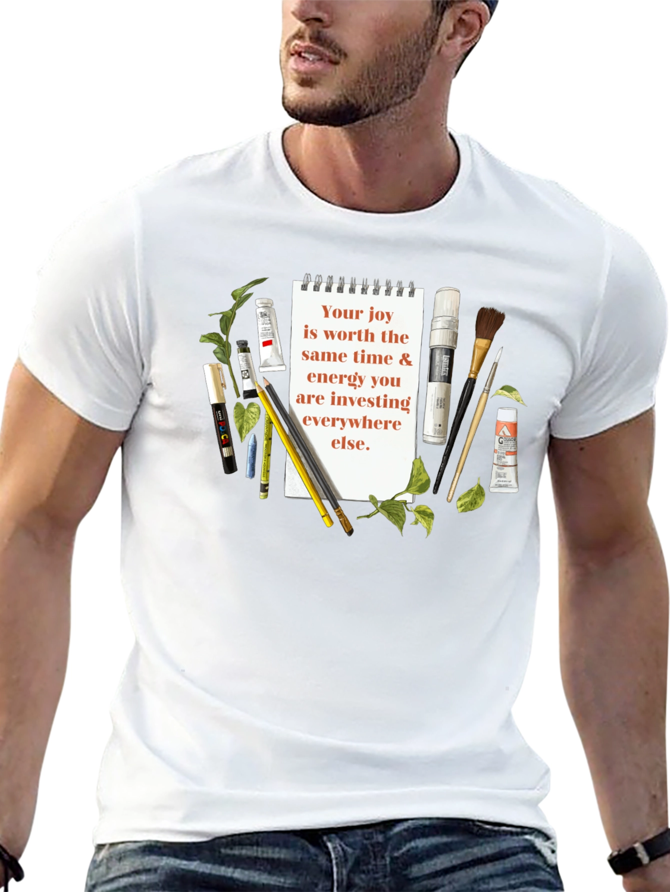 Art Supplies & Joy T-Shirt - Inspirational Quote