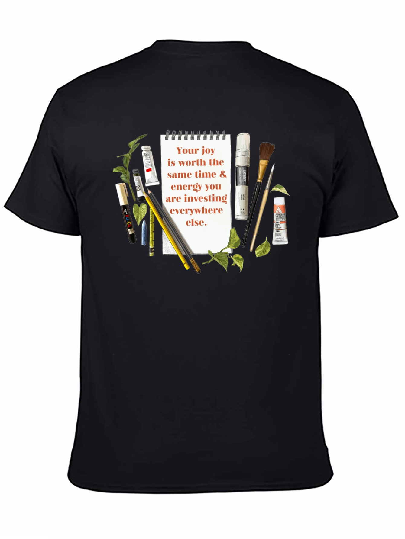 Art Supplies & Joy T-Shirt - Inspirational Quote