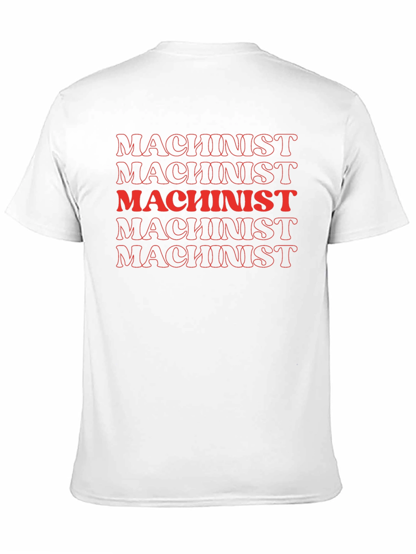 Machinist Red Text Stacked Black T-Shirt