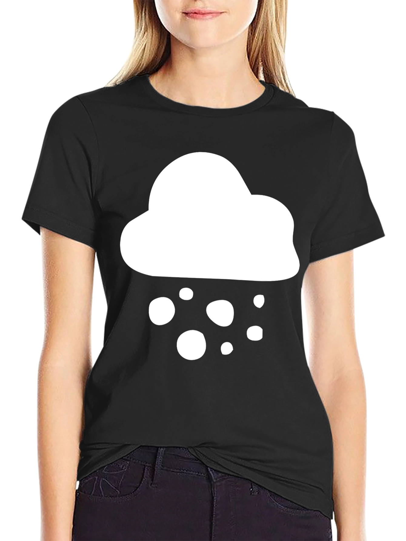 Cloud Graphic T-Shirt - Black Casual Tee
