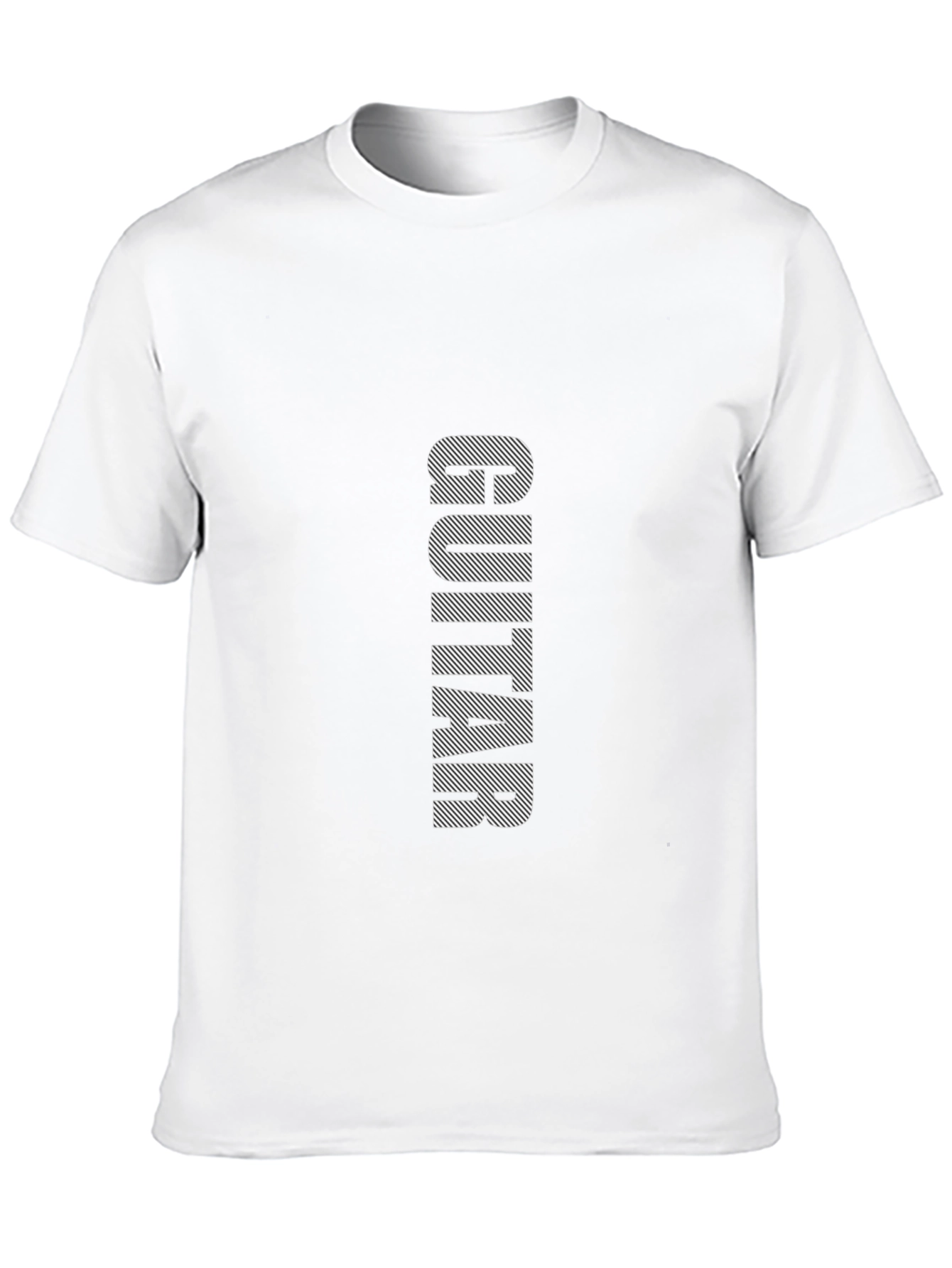 Black Guitar Print Mens Short Sleeve T-Shirt