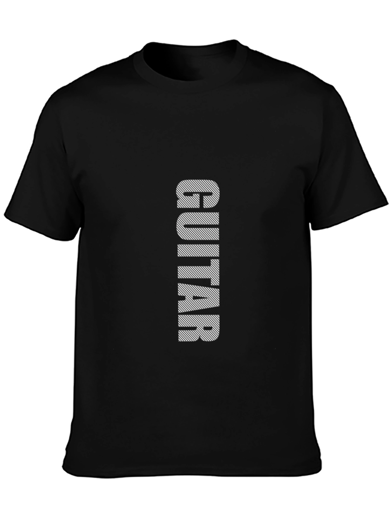 Black Guitar Print Mens Short Sleeve T-Shirt