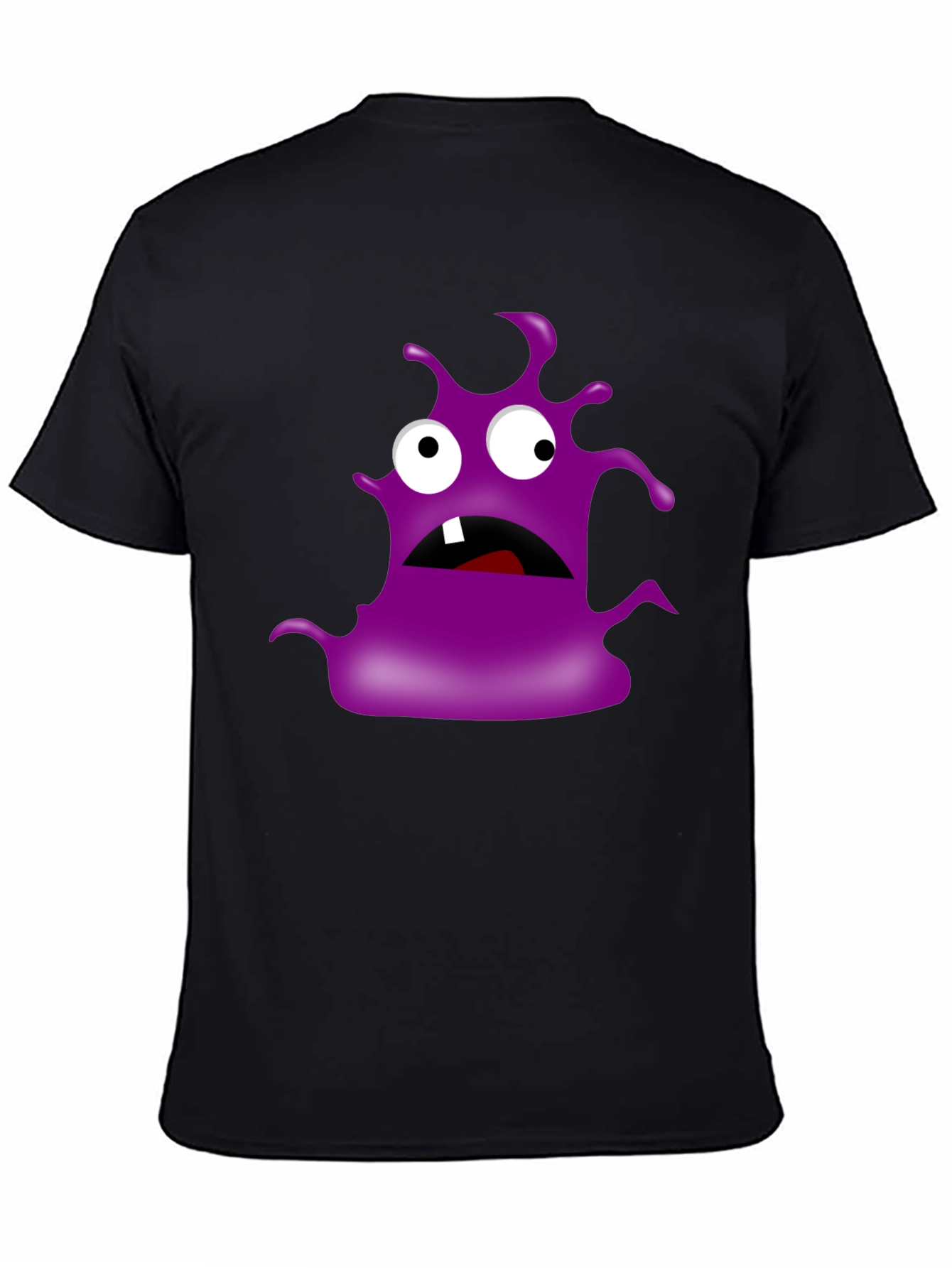 Monster Graphic Print Tee - Black Cotton T-Shirt