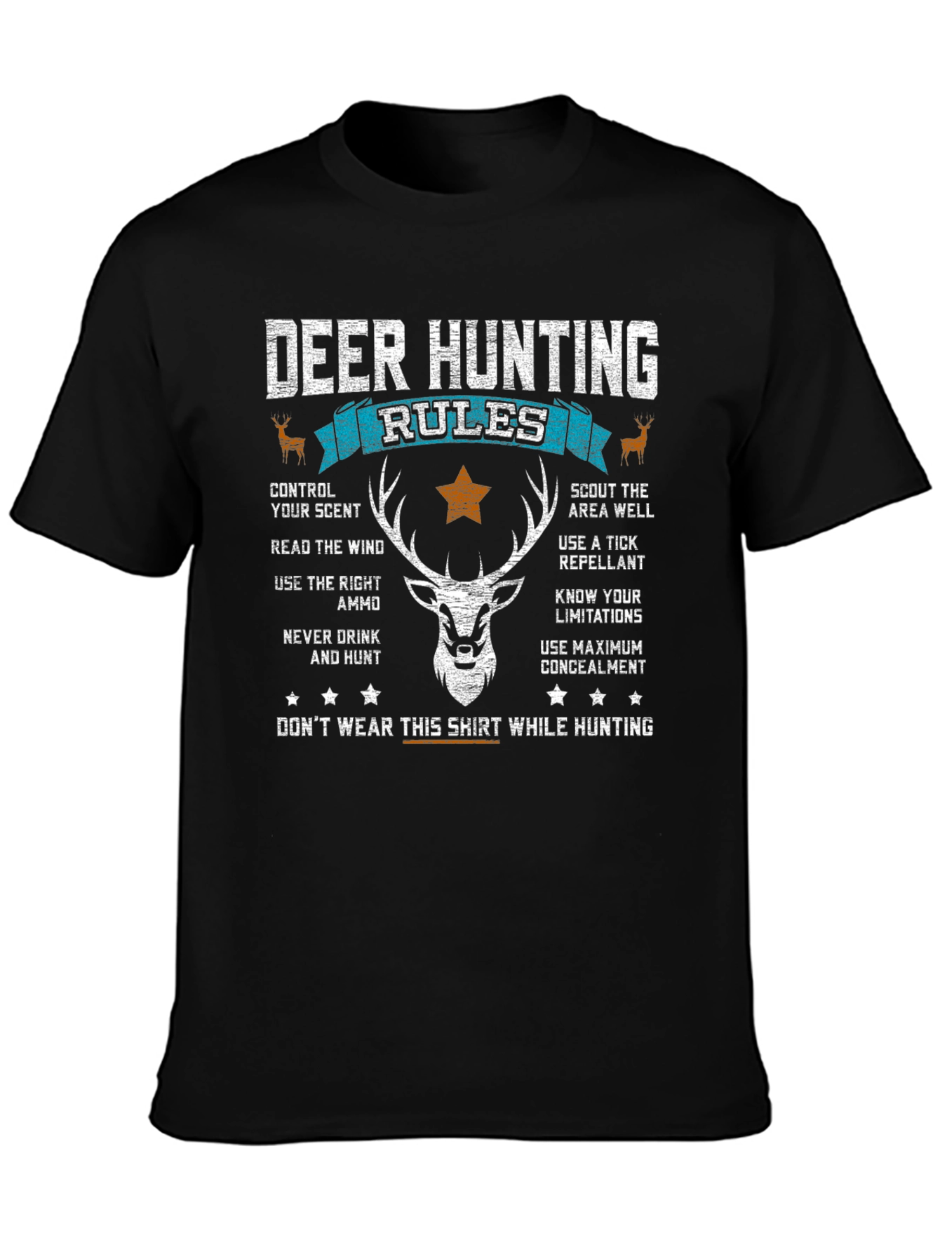 Deer Hunting Rules Graphic T-Shirt - Hunter Gift
