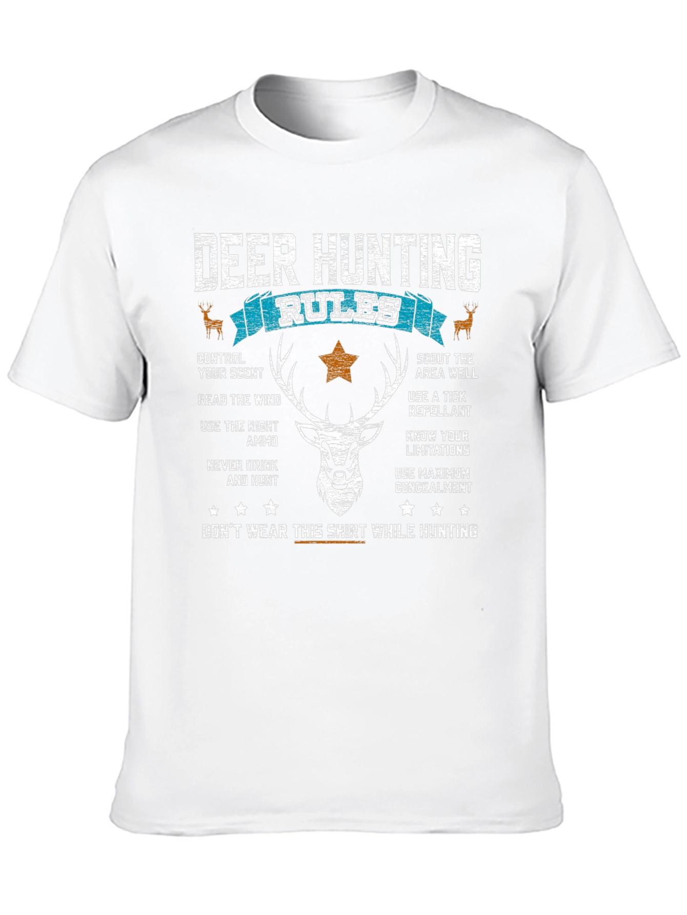 Deer Hunting Rules Graphic T-Shirt - Hunter Gift