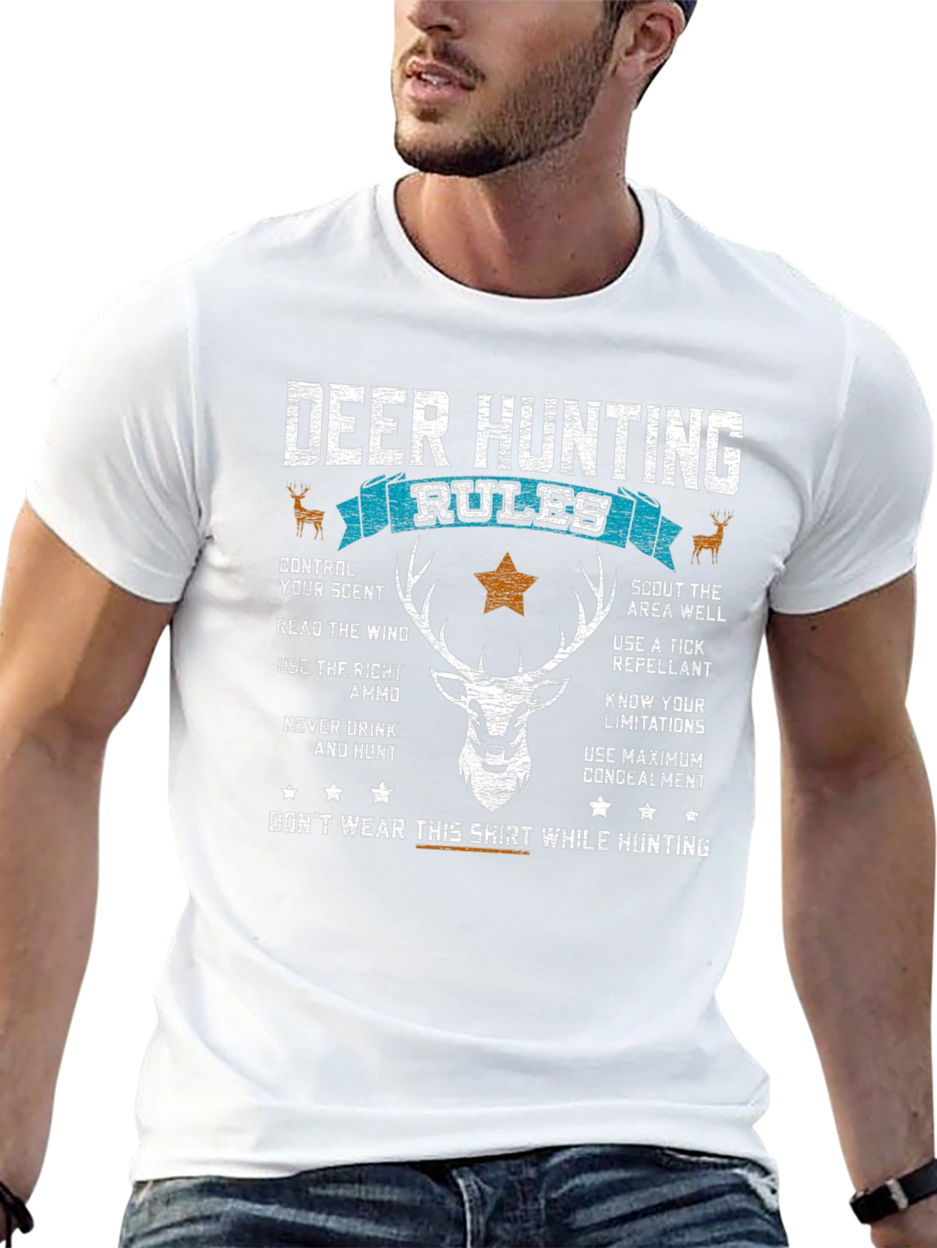 Deer Hunting Rules Graphic T-Shirt - Hunter Gift