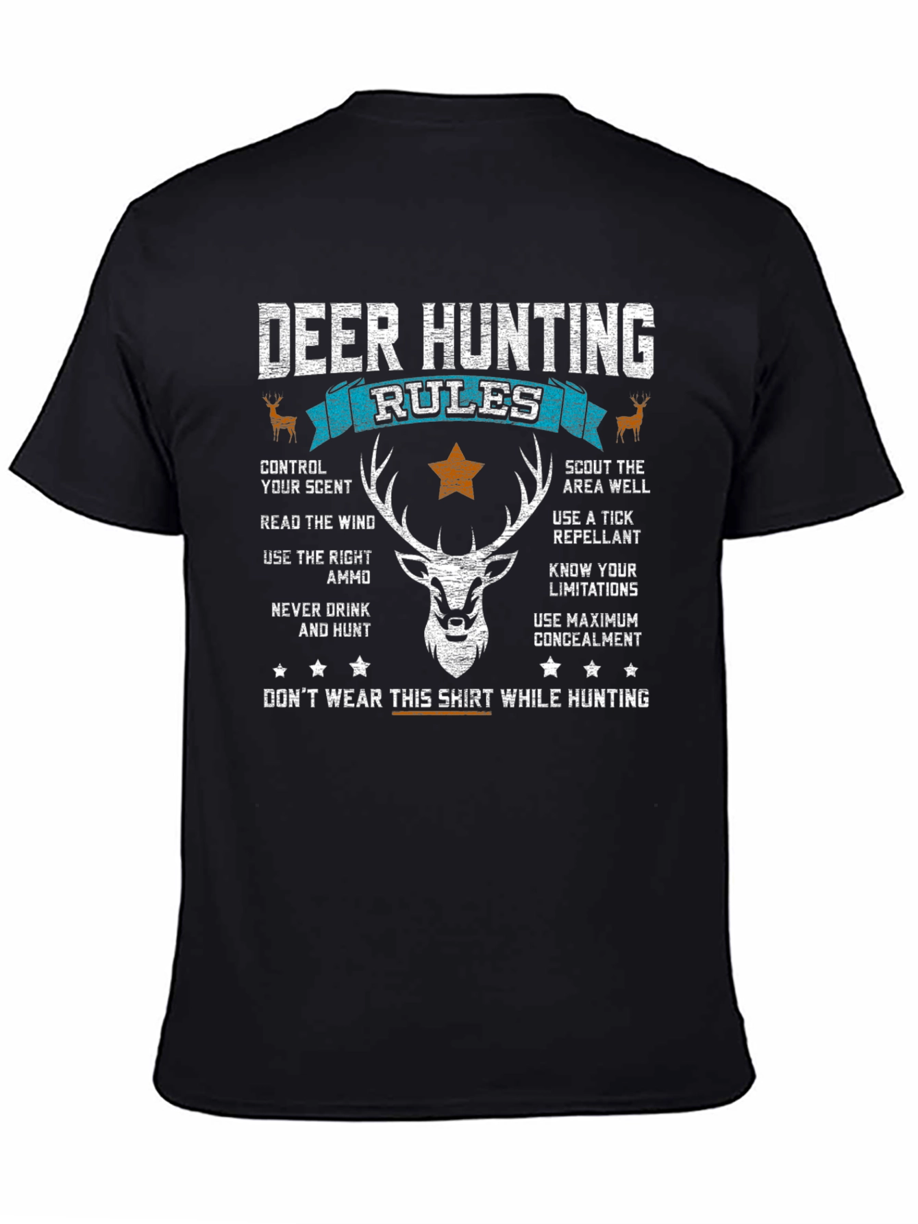 Deer Hunting Rules Graphic T-Shirt - Hunter Gift