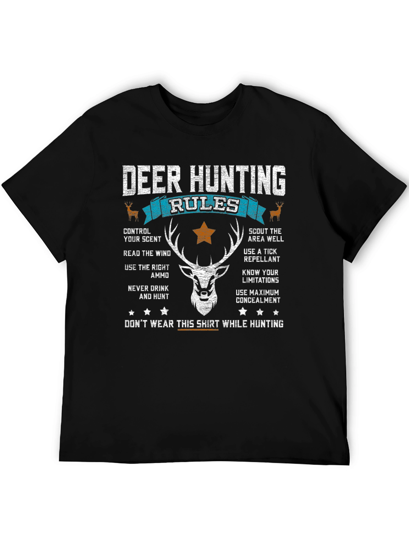Deer Hunting Rules Graphic T-Shirt - Hunter Gift