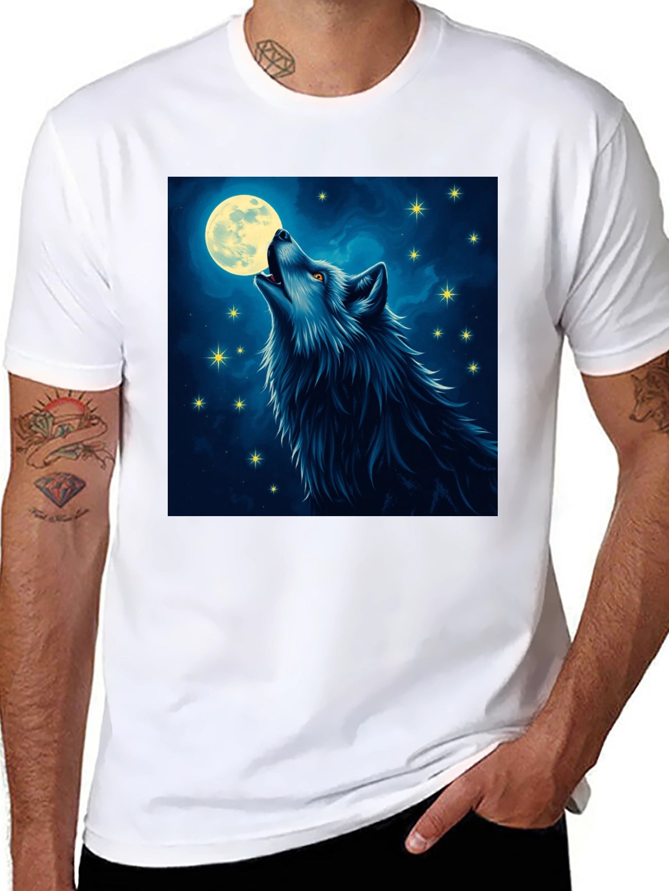 Wolf Moon T-Shirt - Mystical Night Design