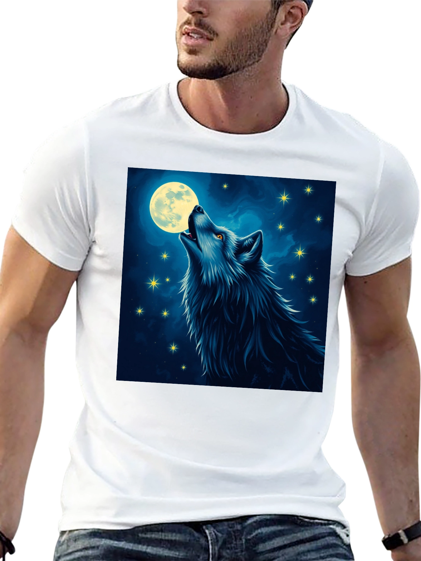 Wolf Moon T-Shirt - Mystical Night Design
