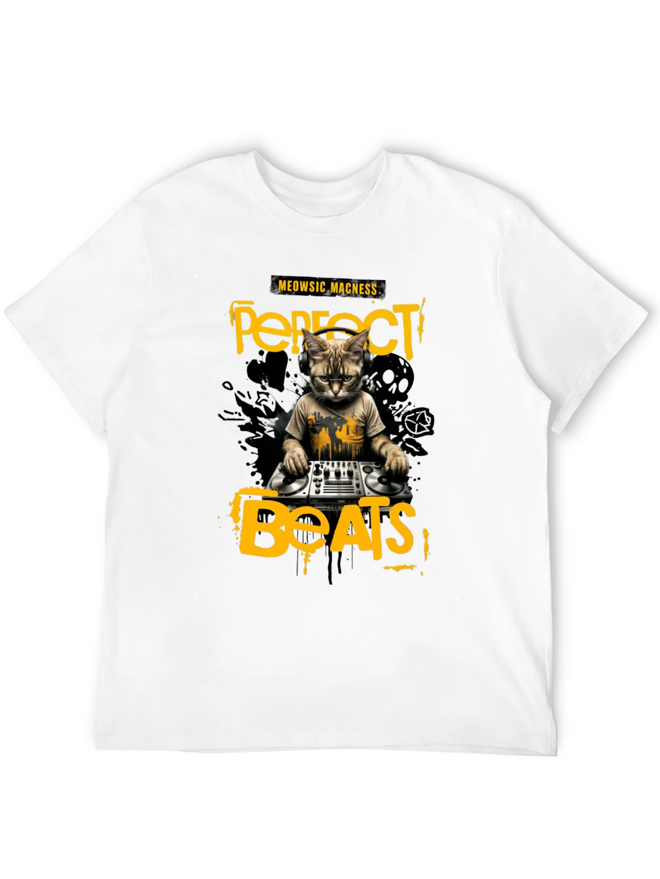 DJ Cat T-Shirt - Perfect Beats & Meowsic Madness