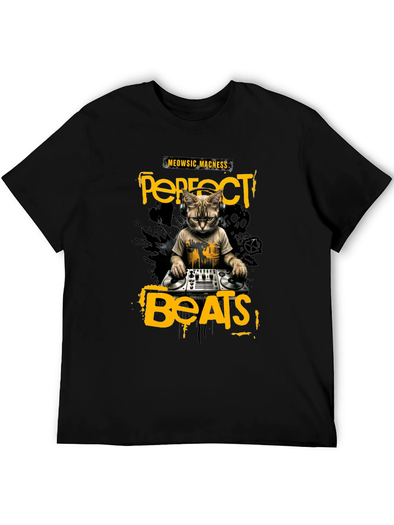 DJ Cat T-Shirt - Perfect Beats & Meowsic Madness