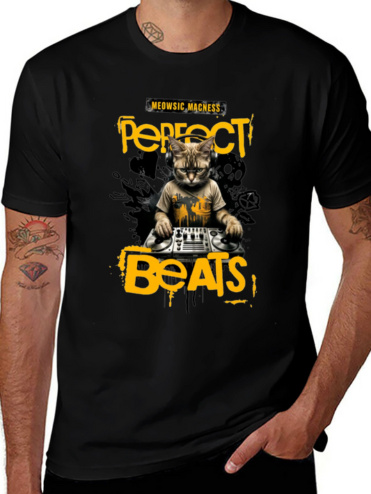 DJ Cat T-Shirt - Perfect Beats & Meowsic Madness