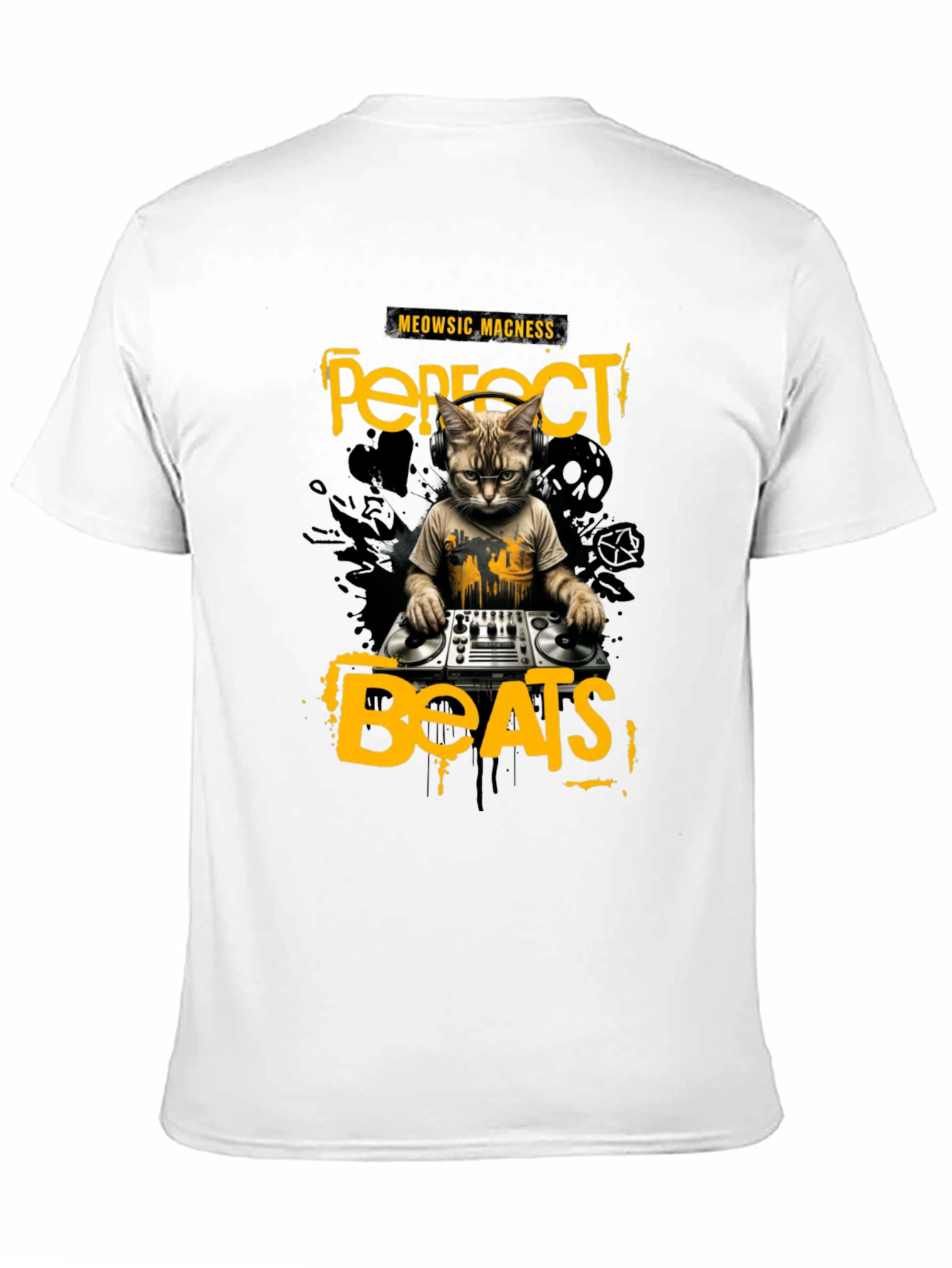 DJ Cat T-Shirt - Perfect Beats & Meowsic Madness