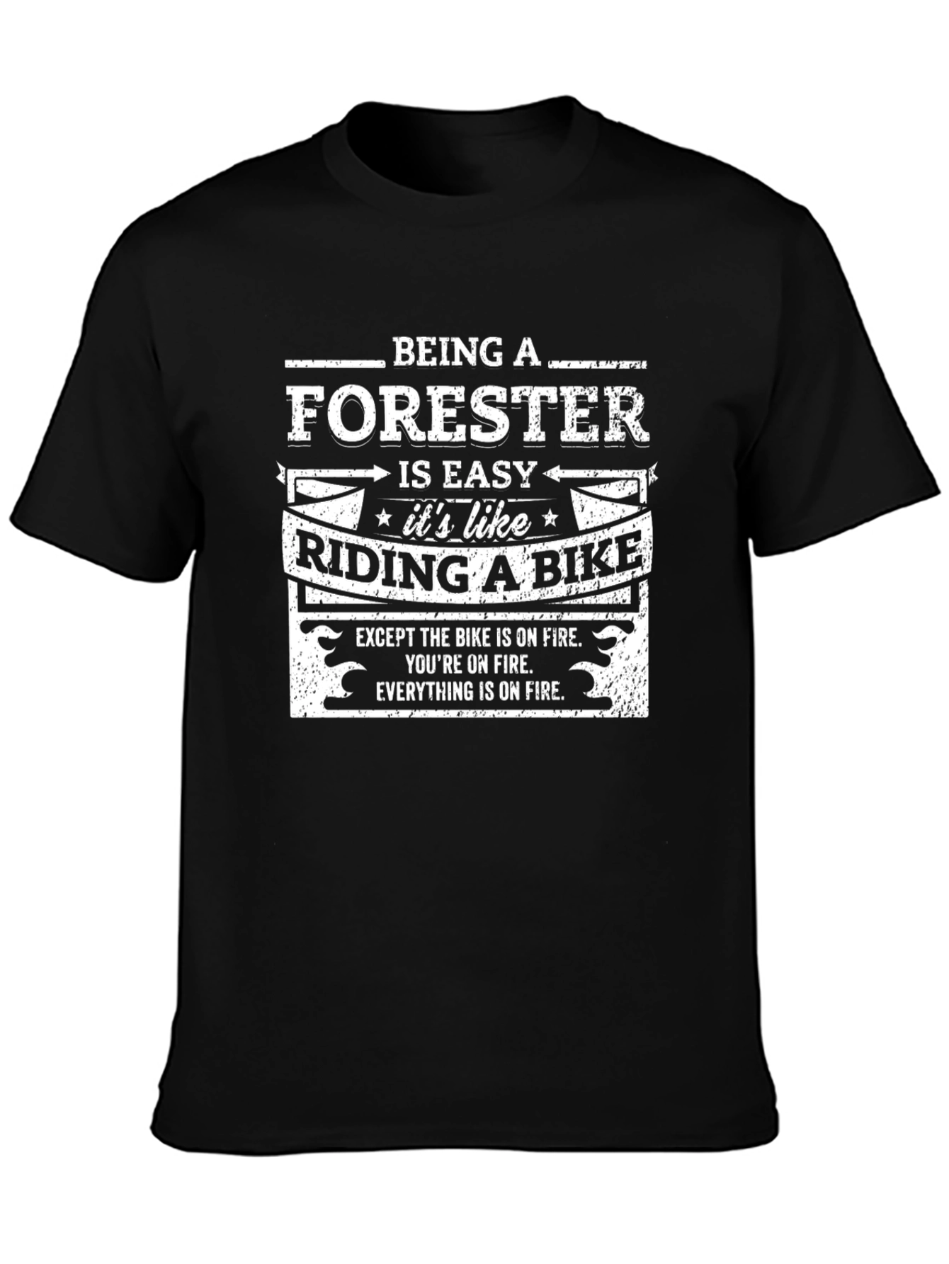 Forester T-Shirt: Riding a Bike on Fire