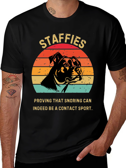 Staffies Snoring Contact Sport T-Shirt