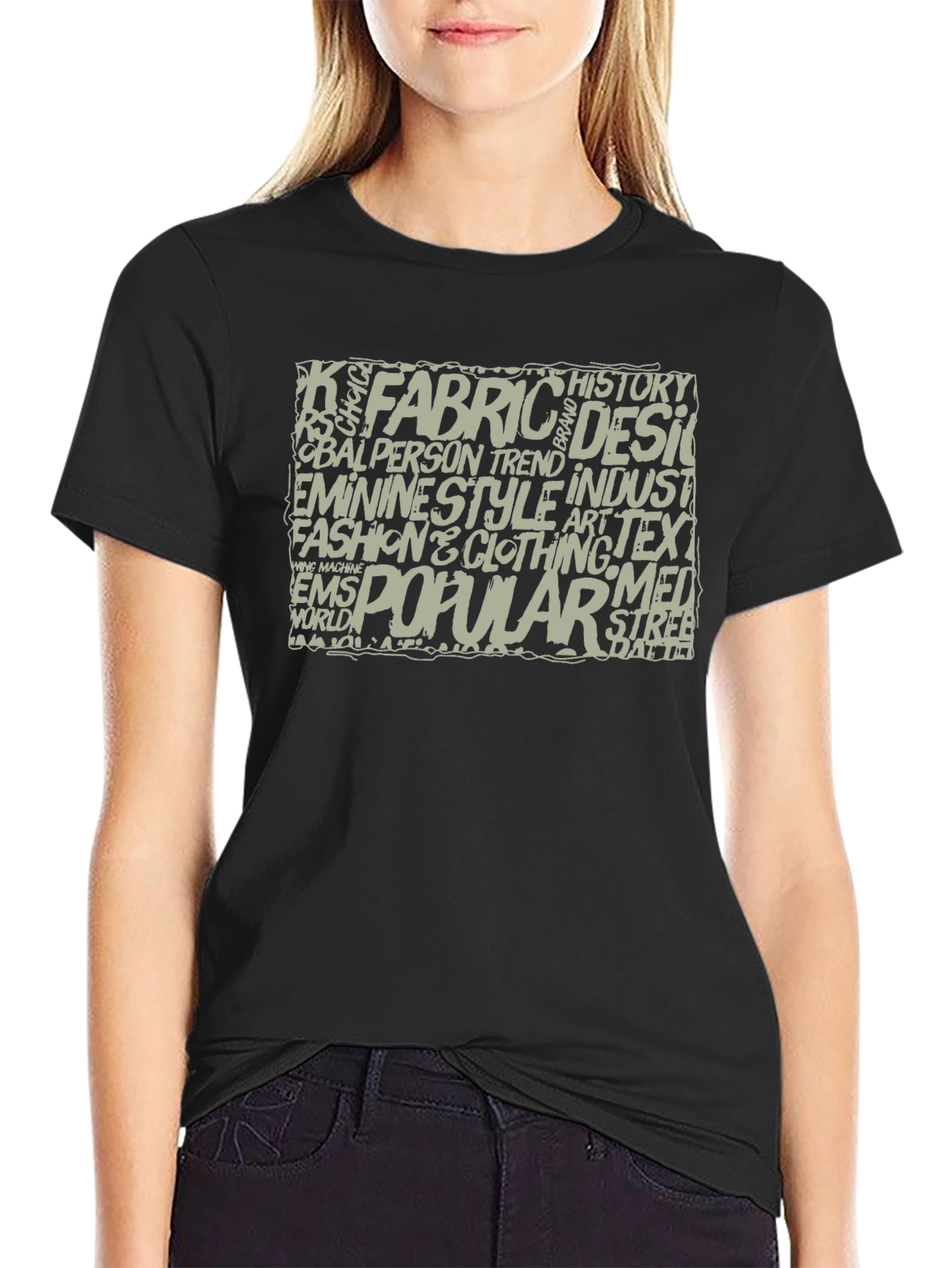 Word Art Graphic T-Shirt - Black