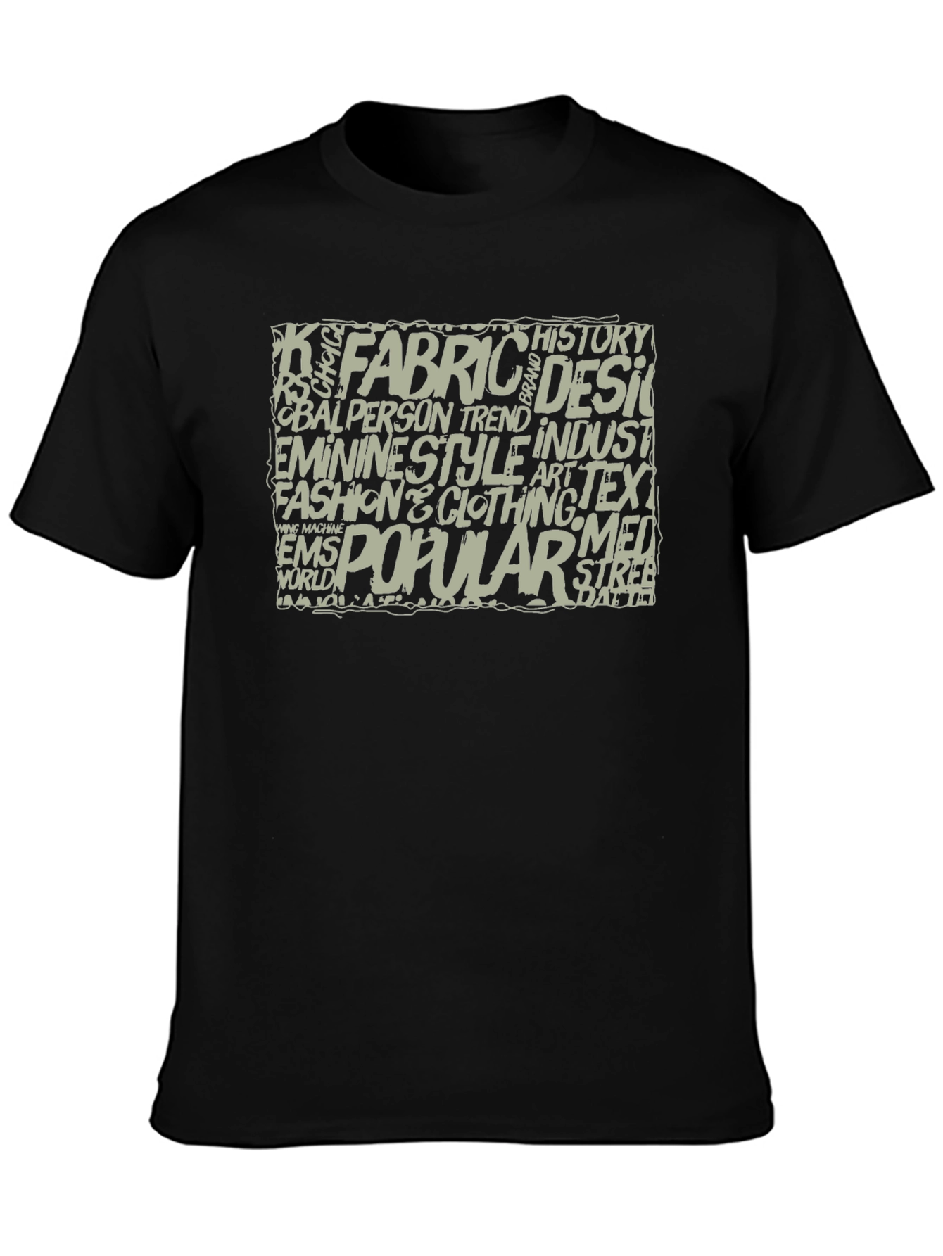 Word Art Graphic T-Shirt - Black
