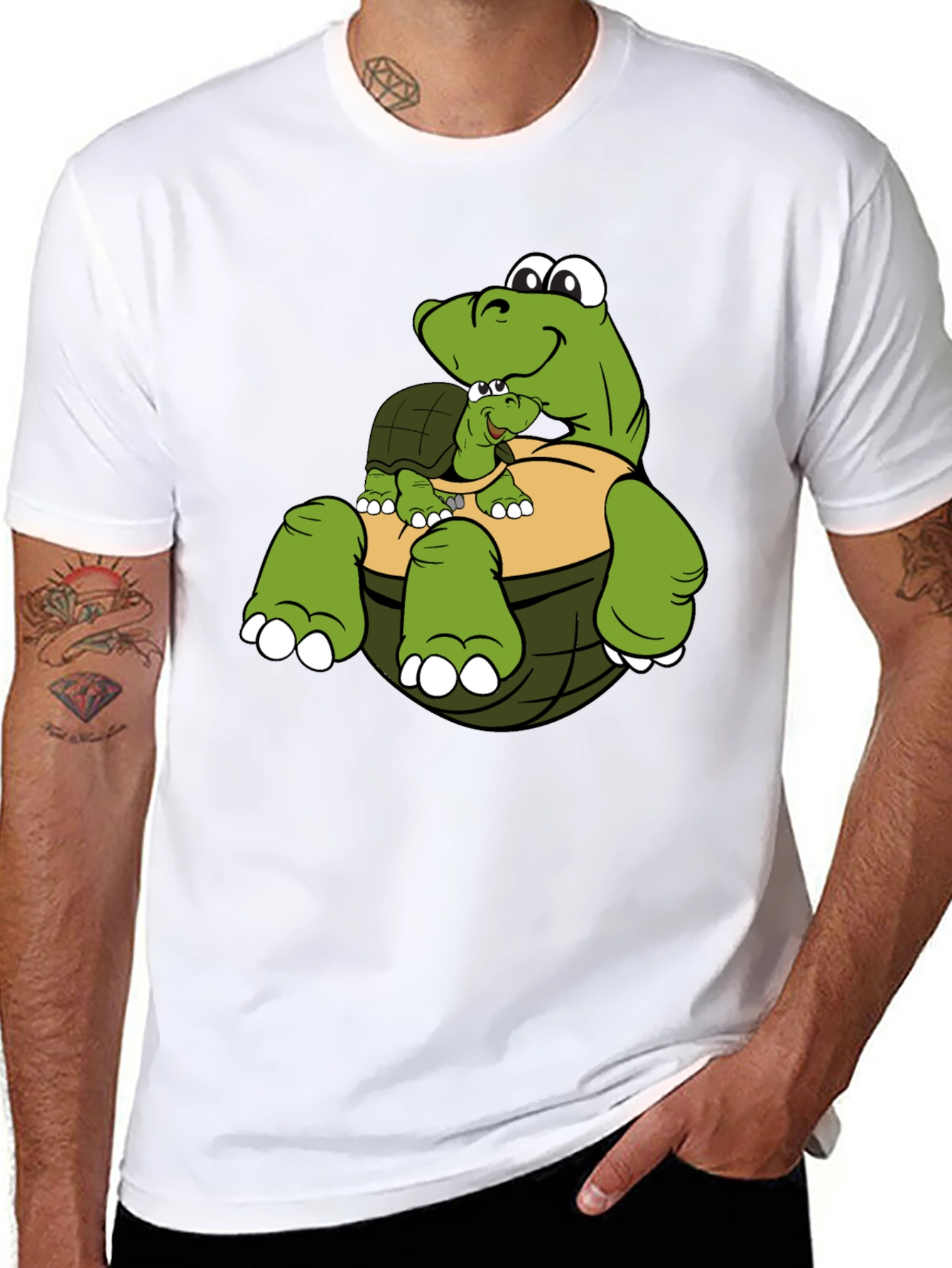 Cute Turtle Family Graphic T-Shirt