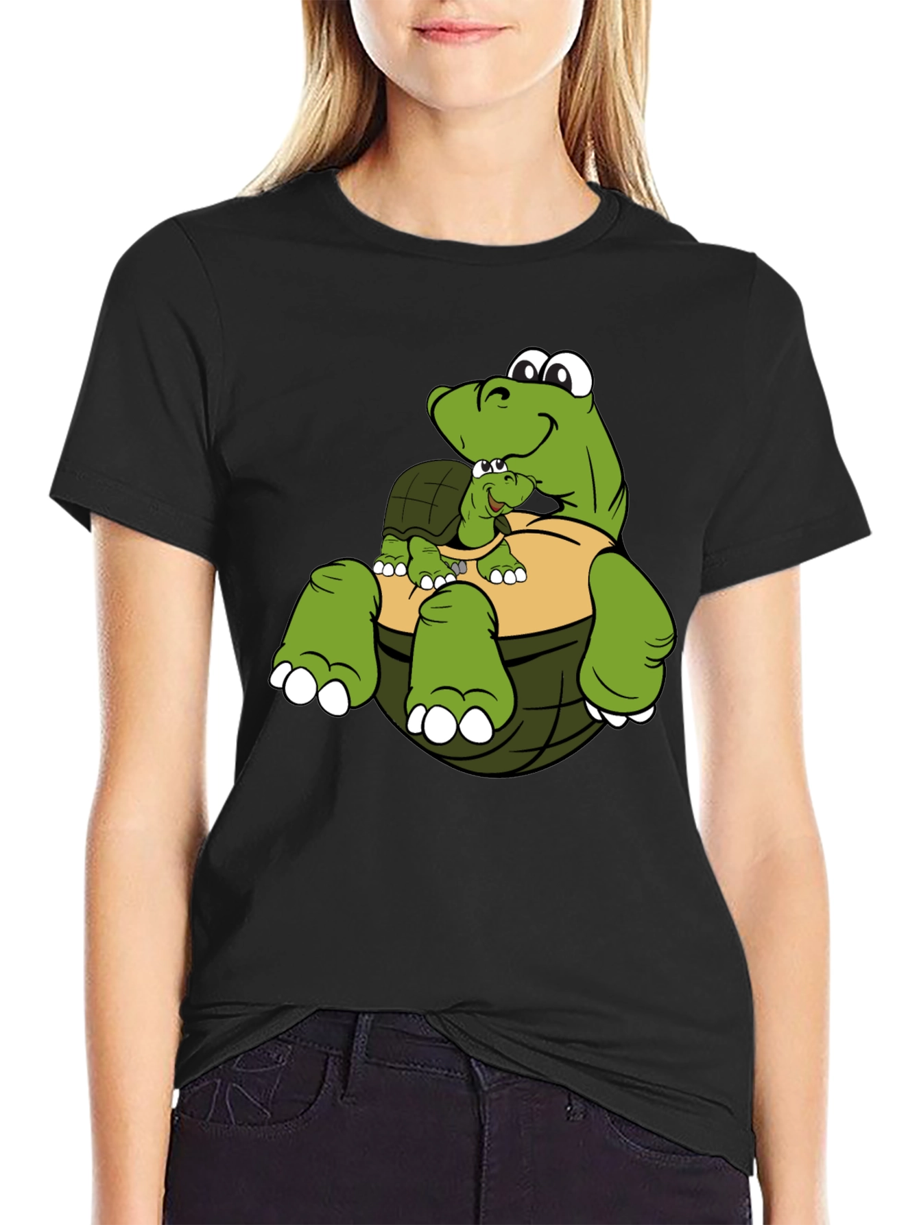 Cute Turtle Family Graphic T-Shirt
