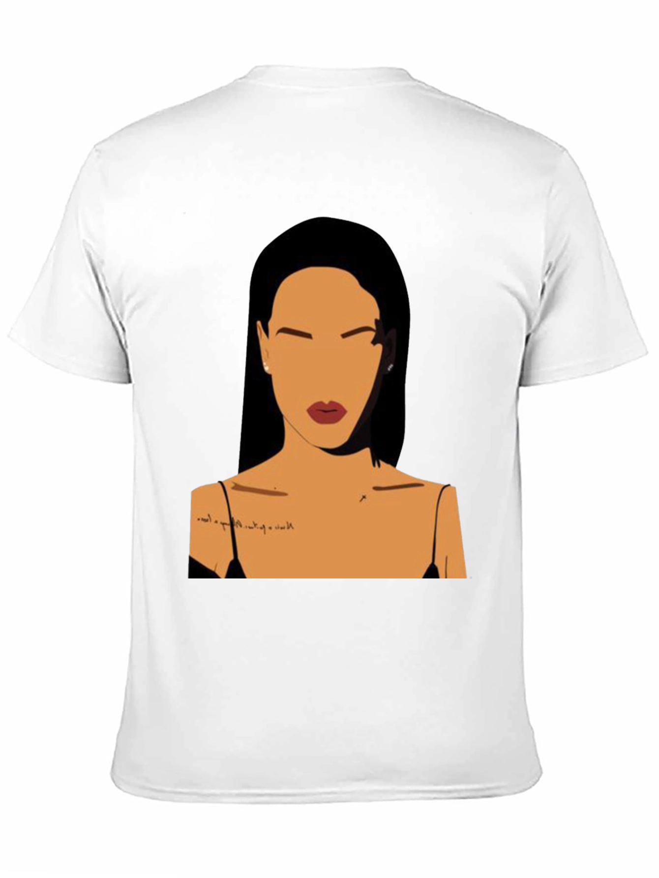 Minimalist Woman Portrait Black T-Shirt