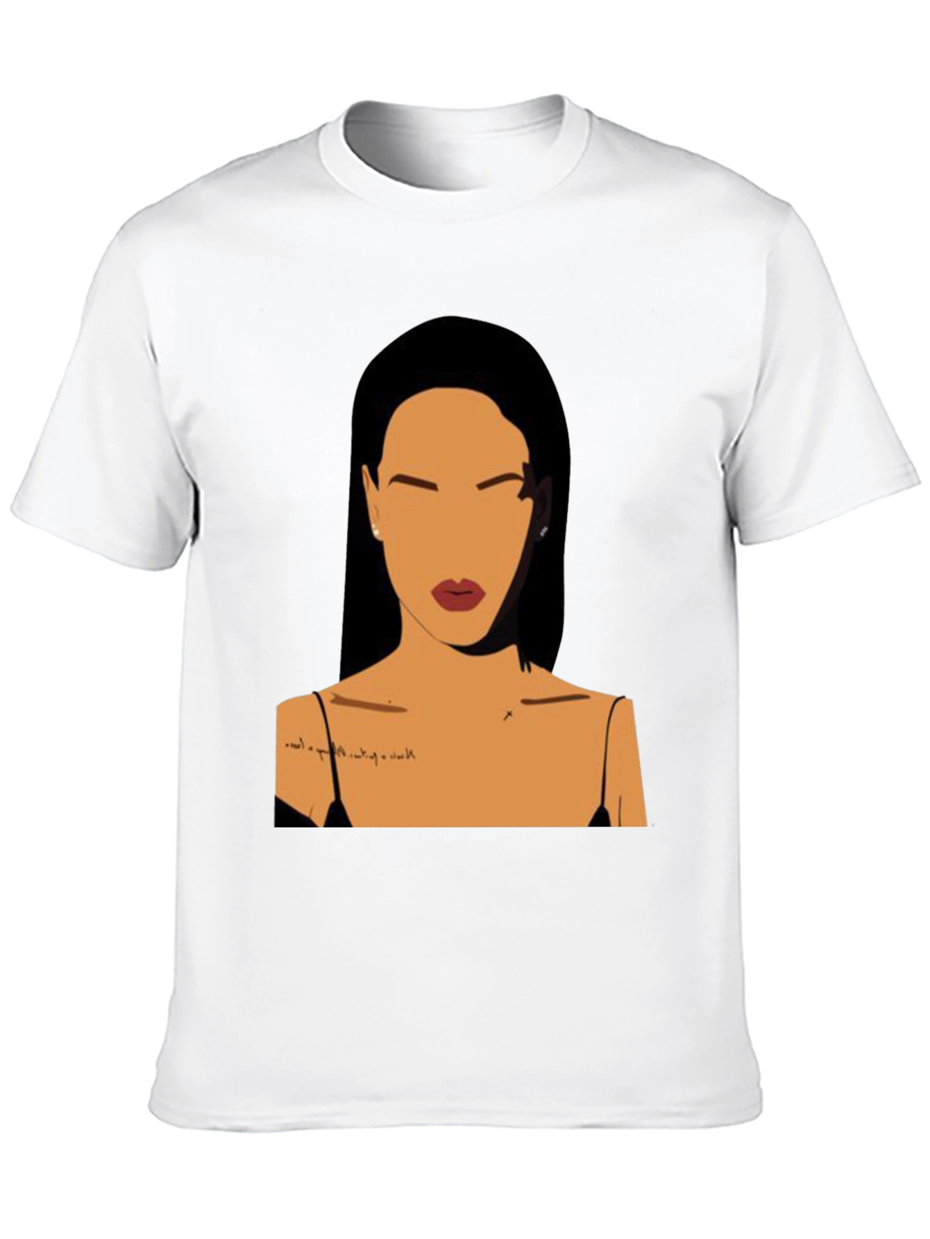 Minimalist Woman Portrait Black T-Shirt