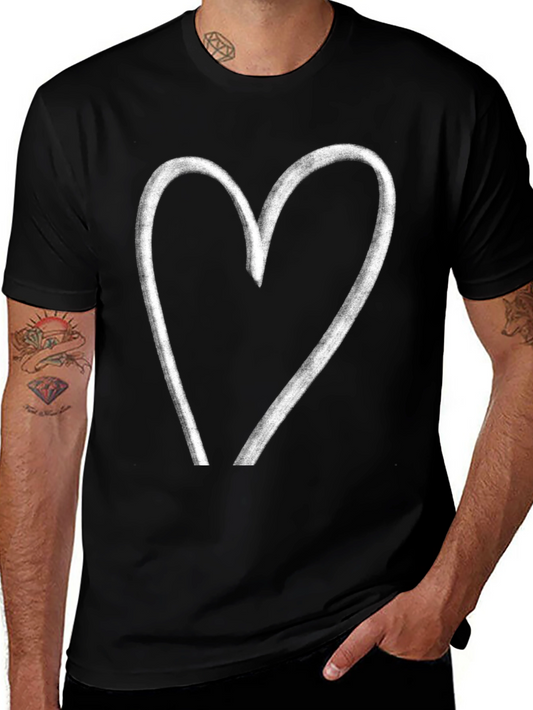 Heart Graphic Black T-Shirt - Casual Style