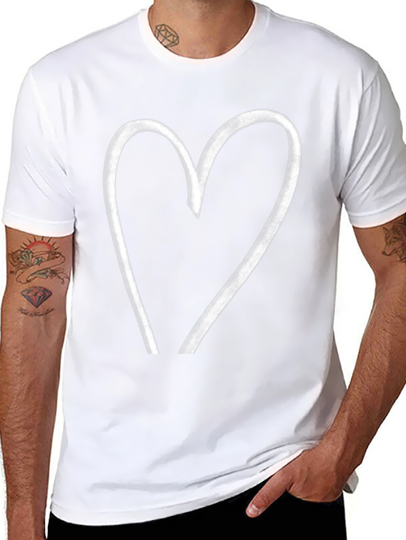 Heart Graphic Black T-Shirt - Casual Style